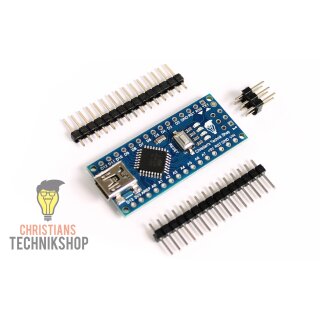 Nano V3 | Entwicklerboard f&uuml;r Arduino IDE | ATMEL ATmega328P AVR Mikrocontroller | CH340-Chip | Christians Technikshop