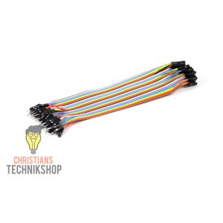 40x Jumper Wire 2.54mm plug on socket cable plug bridge breadboard | Christians Technikshop