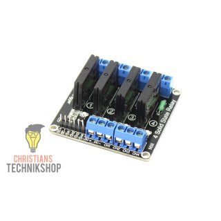 5V DC 4-Channel Solid State Relais | Semiconductor-Relais-Module 230V bis 2A for Arduino