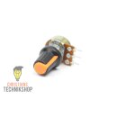 Potentiometer 6mm shaft incl button - 0-10 kOhm Orange | Arduino