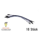 10 einzelne Jumper Wire | 20 cm Kabel | male auf male | blau