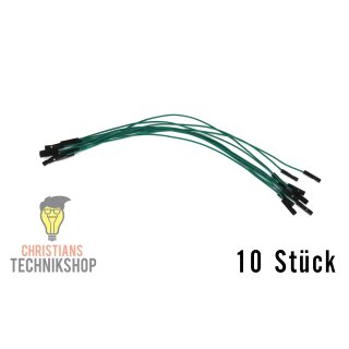 10 einzelne Jumper Wire | 20 cm Kabel | female auf female | grün