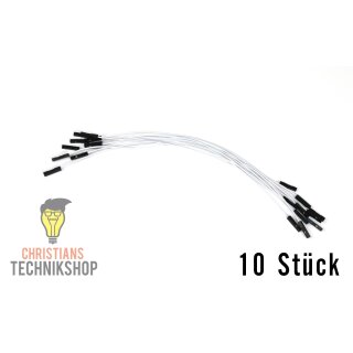 10 einzelne Jumper Wire | 20 cm Kabel | female auf female | weiß