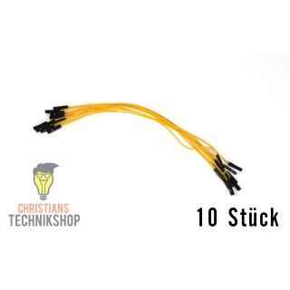 10 einzelne Jumper Wire | 20 cm Kabel | female auf female | gelb