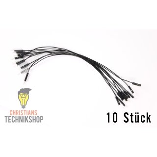 10 einzelne Jumper Wire | 20 cm Kabel | male auf female | schwarz