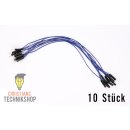 10 single Jumper Wire | 20 cm Cabel | male on female | blue