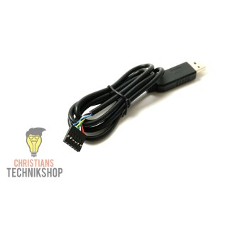 FT232 Serial Wire Adapter | USB 2.0 to TTL | with dataflow control through RTS/CTS | Christians Technikshop