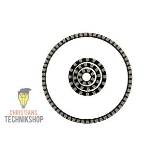 WS2812B RGB LED Rings black in different sizes | 8 - 60 LEDs possible
