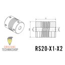 Shaft Coupling 20 mm 2.5 NM - 6 mm / 4 mm