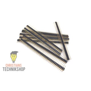 Single Row 40Pin Male 2.54mm Straight Pin Header Round Hole RoHS Gold Plated Pin Connector