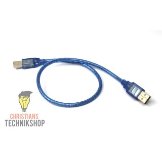 0,5m USB Anschlusskabel SW USB Stecker Typ A zu B f&uuml;r Arduino UNO, MEGA, usw.