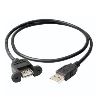 USB 2.0 A-Socket to USB-A-Plug | screwable socket | Extension | Length 30 cm | Christians Technikshop