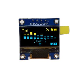 0,96" OLED Display | 128 x 64 | SSD1315 | I2C/IIC | blau & gelb