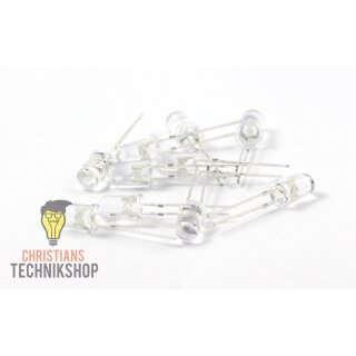 10 pieces | LEDs Warm  white | Lightdiode 5mm Diameter | many colours | long operating life | Christians TechnikShop - Warm white
