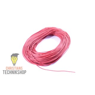 100 Meter Silicon cabel strand AWG 26 - 0,1280 mm² -  colour red