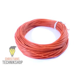 100 Meter Silicon cabel strand AWG 26 - 0,1280 mm² -  colour orange