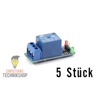 5x 1-Kanal 5V Relay / Relais Module 10A - 250VAC